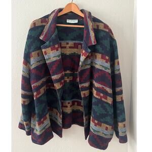 Women's Willow Ridge Wool Blend Coat Jacket Southwest Boho Vintage 90s Plus Size